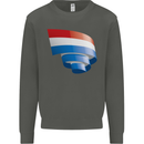 Curled Netherlands Flag Holland Dutch Day Football Kids Sweatshirt Jumper Storm Grey