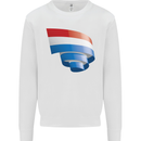Curled Netherlands Flag Holland Dutch Day Football Kids Sweatshirt Jumper White