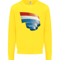 Curled Netherlands Flag Holland Dutch Day Football Kids Sweatshirt Jumper Yellow