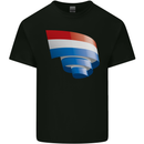 Curled Netherlands Flag Holland Dutch Day Football Kids T-Shirt Childrens Black