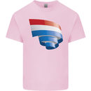 Curled Netherlands Flag Holland Dutch Day Football Kids T-Shirt Childrens Light Pink