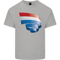 Curled Netherlands Flag Holland Dutch Day Football Kids T-Shirt Childrens Sports Grey