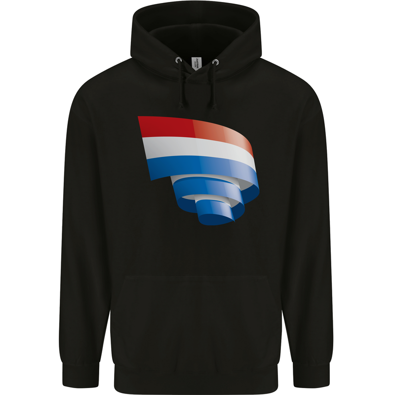 Curled Netherlands Flag Holland Dutch Day Football Mens 80% Cotton Hoodie Black