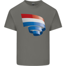 Curled Netherlands Flag Holland Dutch Day Football Mens Cotton T-Shirt Tee Top Charcoal