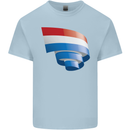 Curled Netherlands Flag Holland Dutch Day Football Mens Cotton T-Shirt Tee Top Light Blue