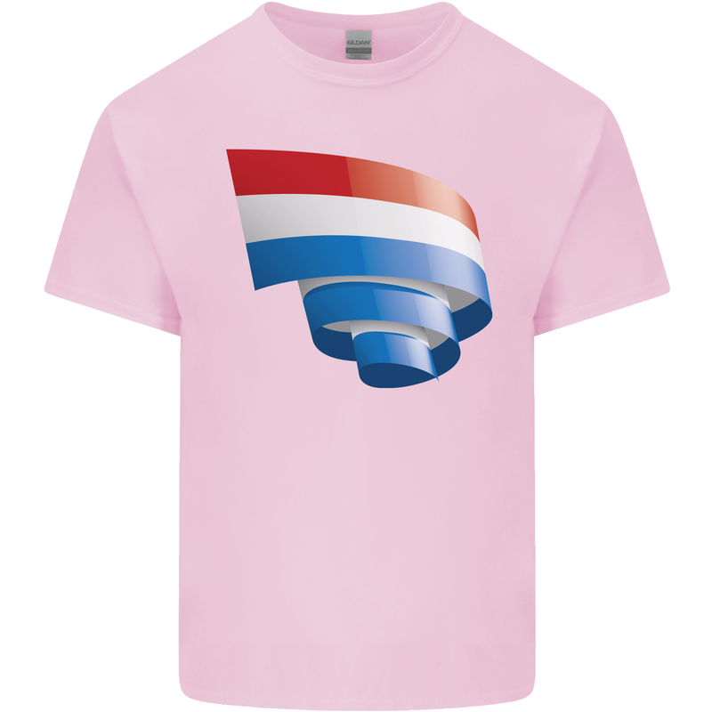 Curled Netherlands Flag Holland Dutch Day Football Mens Cotton T-Shirt Tee Top Light Pink