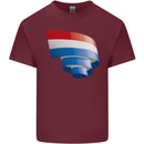 Curled Netherlands Flag Holland Dutch Day Football Mens Cotton T-Shirt Tee Top Maroon