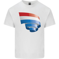Curled Netherlands Flag Holland Dutch Day Football Mens Cotton T-Shirt Tee Top White