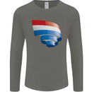 Curled Netherlands Flag Holland Dutch Day Football Mens Long Sleeve T-Shirt Charcoal