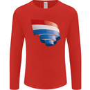 Curled Netherlands Flag Holland Dutch Day Football Mens Long Sleeve T-Shirt Red