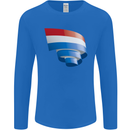 Curled Netherlands Flag Holland Dutch Day Football Mens Long Sleeve T-Shirt Royal Blue