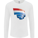 Curled Netherlands Flag Holland Dutch Day Football Mens Long Sleeve T-Shirt White