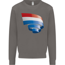 Curled Netherlands Flag Holland Dutch Day Football Mens Sweatshirt Jumper Charcoal