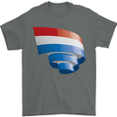 Curled Netherlands Flag Holland Dutch Day Football Mens T-Shirt 100% Cotton Charcoal