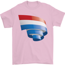 Curled Netherlands Flag Holland Dutch Day Football Mens T-Shirt 100% Cotton Light Pink