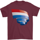 Curled Netherlands Flag Holland Dutch Day Football Mens T-Shirt 100% Cotton Maroon