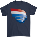 Curled Netherlands Flag Holland Dutch Day Football Mens T-Shirt 100% Cotton Navy Blue