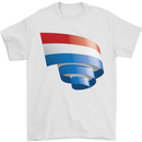 Curled Netherlands Flag Holland Dutch Day Football Mens T-Shirt 100% Cotton White