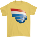 Curled Netherlands Flag Holland Dutch Day Football Mens T-Shirt 100% Cotton Yellow