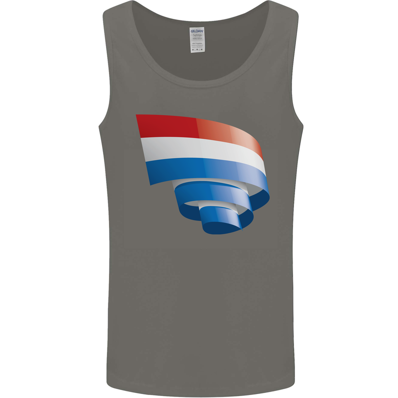 Curled Netherlands Flag Holland Dutch Day Football Mens Vest Tank Top Charcoal