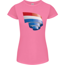 Curled Netherlands Flag Holland Dutch Day Football Womens Petite Cut T-Shirt Azalea