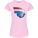 Curled Netherlands Flag Holland Dutch Day Football Womens Petite Cut T-Shirt Light Pink