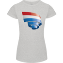 Curled Netherlands Flag Holland Dutch Day Football Womens Petite Cut T-Shirt Sports Grey