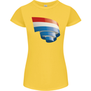 Curled Netherlands Flag Holland Dutch Day Football Womens Petite Cut T-Shirt Yellow