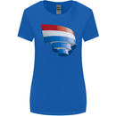 Curled Netherlands Flag Holland Dutch Day Football Womens Wider Cut T-Shirt Royal Blue
