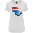 Curled Netherlands Flag Holland Dutch Day Football Womens Wider Cut T-Shirt White