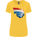 Curled Netherlands Flag Holland Dutch Day Football Womens Wider Cut T-Shirt Yellow