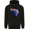 Curled New Zealand Flag Zealander Kiwi Day Childrens Kids Hoodie Black