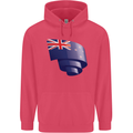 Curled New Zealand Flag Zealander Kiwi Day Childrens Kids Hoodie Heliconia