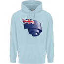 Curled New Zealand Flag Zealander Kiwi Day Childrens Kids Hoodie Light Blue