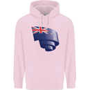 Curled New Zealand Flag Zealander Kiwi Day Childrens Kids Hoodie Light Pink