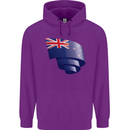 Curled New Zealand Flag Zealander Kiwi Day Childrens Kids Hoodie Purple