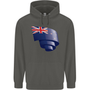 Curled New Zealand Flag Zealander Kiwi Day Childrens Kids Hoodie Storm Grey