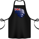 Curled New Zealand Flag Zealander Kiwi Day Cotton Apron 100% Organic Black