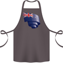 Curled New Zealand Flag Zealander Kiwi Day Cotton Apron 100% Organic Dark Grey