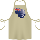 Curled New Zealand Flag Zealander Kiwi Day Cotton Apron 100% Organic Khaki