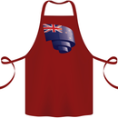 Curled New Zealand Flag Zealander Kiwi Day Cotton Apron 100% Organic Maroon