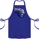 Curled New Zealand Flag Zealander Kiwi Day Cotton Apron 100% Organic Royal Blue