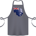 Curled New Zealand Flag Zealander Kiwi Day Cotton Apron 100% Organic Steel