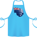 Curled New Zealand Flag Zealander Kiwi Day Cotton Apron 100% Organic Turquoise