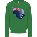 Curled New Zealand Flag Zealander Kiwi Day Kids Sweatshirt Jumper Irish Green