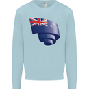 Curled New Zealand Flag Zealander Kiwi Day Kids Sweatshirt Jumper Light Blue