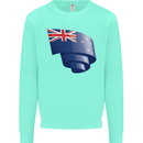 Curled New Zealand Flag Zealander Kiwi Day Kids Sweatshirt Jumper Peppermint