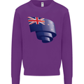 Curled New Zealand Flag Zealander Kiwi Day Kids Sweatshirt Jumper Purple
