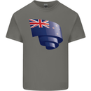 Curled New Zealand Flag Zealander Kiwi Day Kids T-Shirt Childrens Charcoal