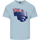 Curled New Zealand Flag Zealander Kiwi Day Kids T-Shirt Childrens Light Blue